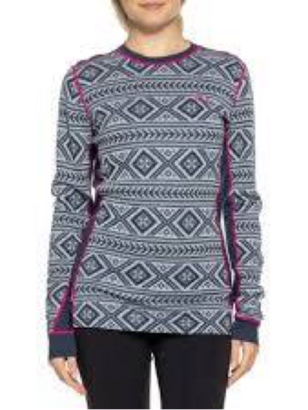 Kari Traa Floke Thermal Baselayer Women M Navy White Nordic Wool Blend